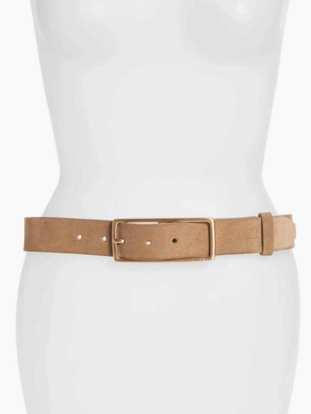 rag & bone Suede Rebound Belt Medium Brushed Gold Tone Buckle NWOT - Picture 12 of 16